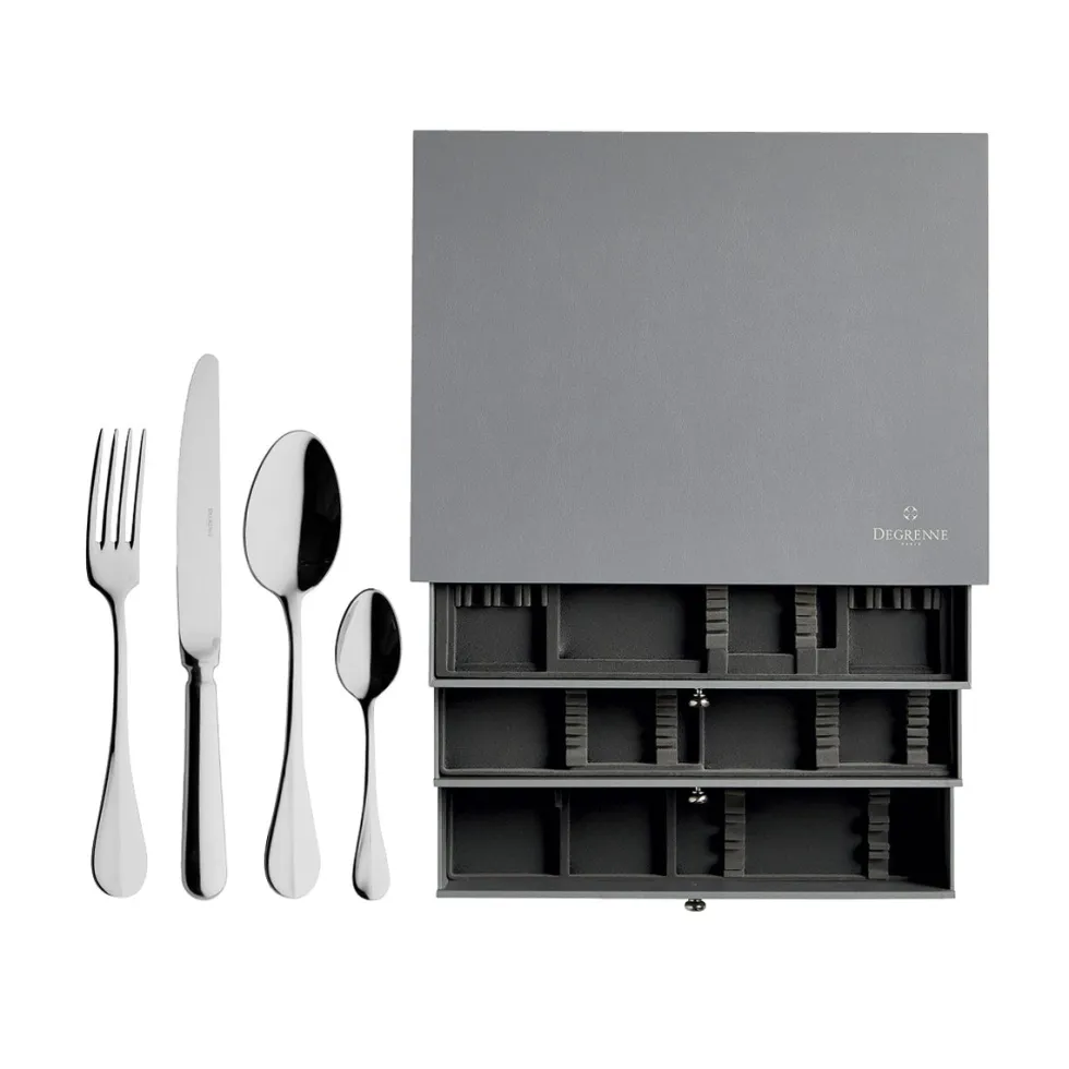 BLOIS Coffret 24 couverts monobloc lame scie