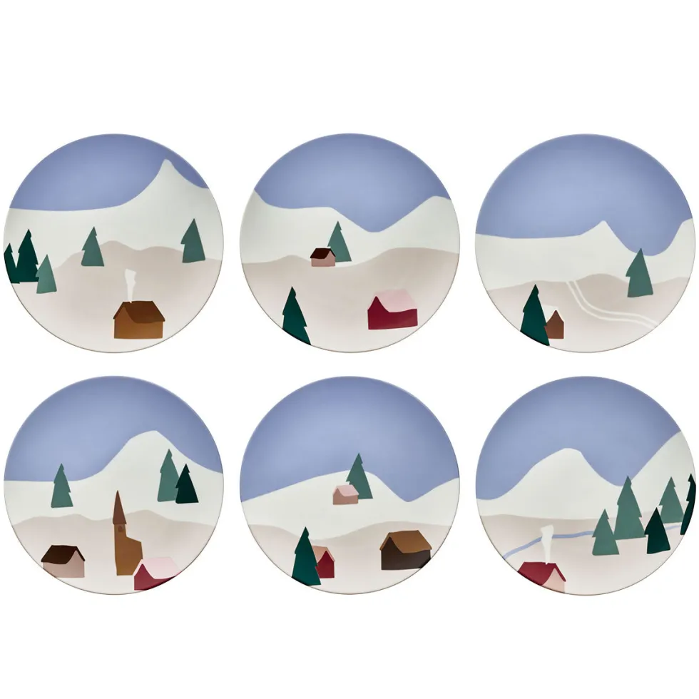 DESTINATION MONTAGNE Coffret 6 assiettes 23 cm