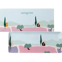 DESTINATION SUD Plat à cake 40 x 16 cm