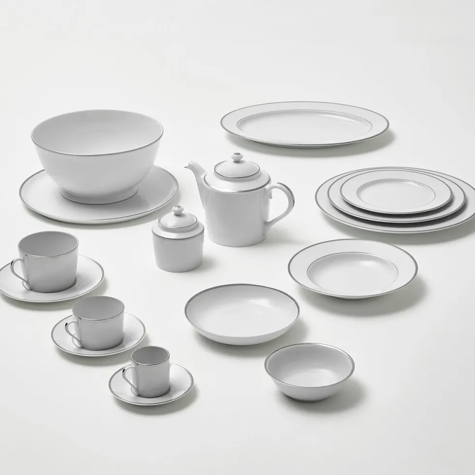 GALON PLATINE Soucoupe à déjeuner 18 cm