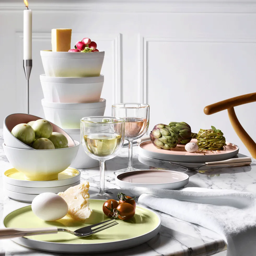 LA VAISSELLE DE L'ECONOME BLANCHE Coffret bol droit et assiette 18 cm