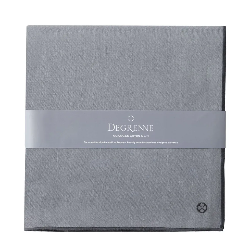 NUANCES COTON & LIN GRIS DEGRENNE Nappe carrée 180 x 180 cm
