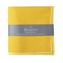 NUANCES COTON & LIN JAUNE TOURNESOL Nappe carrée 180 x 180 cm