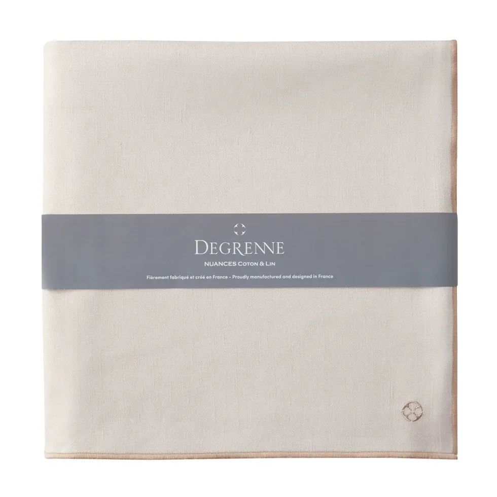 NUANCES COTON & LIN NUDE Nappe carrée 180 x 180 cm