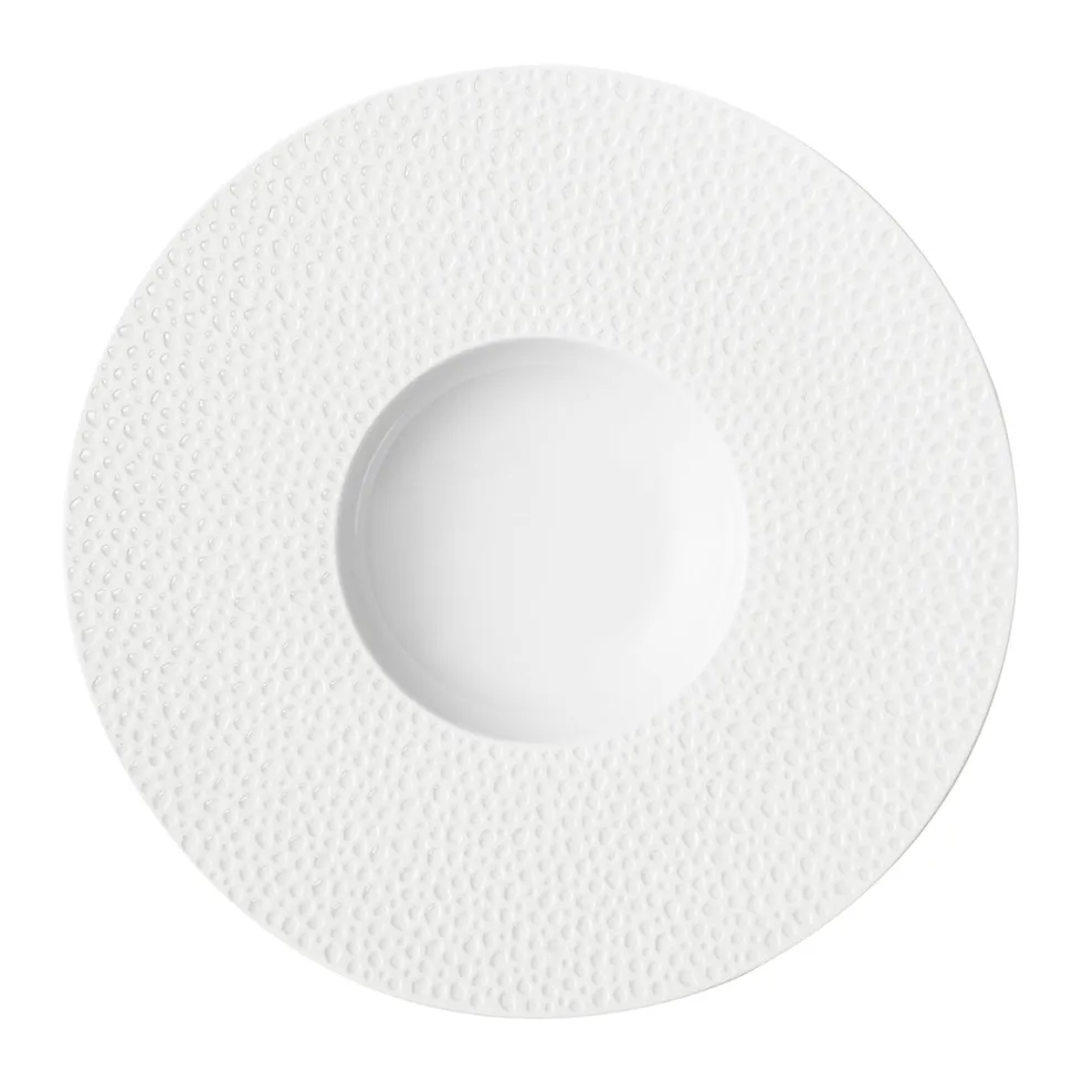 PERLES DE ROSEE BLANCHES Assiette gourmet petit bassin 28 cm