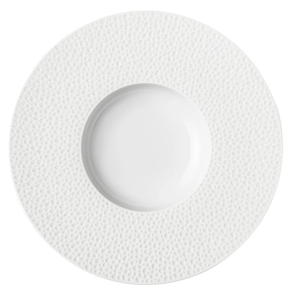 PERLES DE ROSEE BLANCHES Assiette gourmet grand bassin 30 cm