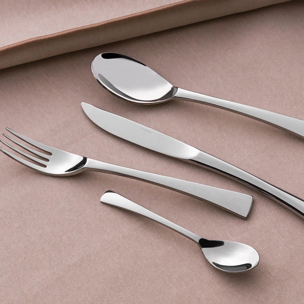 SOLSTICE MIROIR Coffret 24 couverts monobloc lame scie n°1