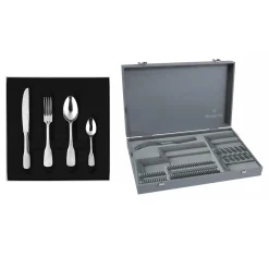 VIEUX PARIS SATINE Colis écrin 50 couverts monobloc lame scie